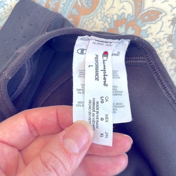 CHAMPION Performance Racerback Sports Bra Black Stretch Women's L - Picture 4 of 6